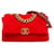 Red Chanel Large Jersey 19 Flap Satchel Leather  ref.1416864