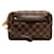 Louis Vuitton Marron Damier Ebene Pochette Billets Macao Cuir Toile Veau façon poulain  ref.1417267