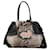 Bow Prada Borsa a tracolla con fiocco in stampa pitone in tessuto marrone Beige Nylon Panno  ref.1417287