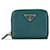 Prada Blue Saffiano Zip Around Wallet Turquoise Leather  ref.1417337