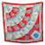 Hermès NEW HERMES CLIQUETIS H SCARF001574S J. ABADIE SQUARE 90 RED SILK SCARF  ref.1417425