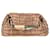 Fendi Borderline Clutch in Brown Satin  ref.1417493