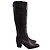 Botas de cano alto Ganni Western em couro marrom com efeito crocodilo