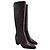 Botas de cano alto Ganni Western em couro marrom com efeito crocodilo - vista 4