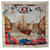 Hermès HERMES CARRE 90 Christophe Colomb decouvre l’Amerique Scarf Canvas Scarf in Excellent condition Red Cloth  ref.1417691