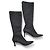 Botas de piel negras de punta Christian Louboutin Negro