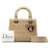 Cannage Dior Lady D-Lite Canvas-Handtasche in gutem Zustand Beige Leinwand  ref.1418117