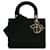 Dior Preto Médio Cannage Lady D-Lite Lona Pano  ref.1418195