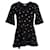 RED Valentino Printed V-Neck Mini Dress in Black Wool  ref.1418330