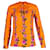 Camisa con botones y estampado de rosas Gucci en seda naranja Algodón  ref.1418335