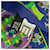 Sciarpa multicolore blu e viola di Gianni Versace  - vista 4