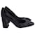 Bottega Veneta Intrecciato Detail Blockabsatz-Pumps aus schwarzem Lackleder  ref.1418683