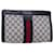 GUCCI GG Supreme Sherry Line Clutch Bag PVC Navy Red 89 01 002 Auth yk12807 Navy blue  ref.1419103