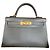 Hermès Kelly II Sellier Mini Grigio in Pelle