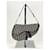 Christian Dior Oblique Saddle Hand Bag Purse Black Beige Canvas Cloth  ref.1419468