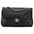 Bolsa de ombro de couro Chanel Coco Mark Double Flap Matelassé em boas condições Preto  ref.1419528