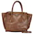 Prada Lederhandtasche mit Dreiecks-Logo-Platte in gutem Zustand Braun  ref.1419529