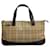 Bolso de mano de lona y cuero Burberry Haymarket Check en excelente estado Castaño Lienzo  ref.1419583