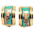 Hermès Hermes Gold Multicolor Leopard Print Earrings Clip-On/Studs in Great Condition Golden Metal  ref.1419623