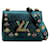 Bolsa de ombro de couro com corrente Louis Vuitton Twist PM Studded M53092 em ótimo estado Verde  ref.1419675