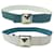 Hermès Hermes T belt90 MEDOR BUCKLE REVERSIBLE LINK EPSOM BLUE WHITE LEATHER BELT  ref.1419885