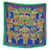 Hermès HERMES TORANA SQUARE SCARF 90 CM ANNIE FAIVRE GREEN SILK BLUE SILK SCARF  ref.1419902