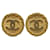 Chanel Vintage Coco Mark Round Earrings 23.6mm Gold Plated in Very Good Condition Golden Metal  ref.1419998