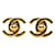 Chanel Vintage Coco Mark Turn Lock Large Earrings Gold Plated in Very Good Condition Golden Metal  ref.1420006