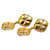 Chanel Vintage Matelassé Rhombus Earrings Gold Plated in Very Good Condition Golden Metal  ref.1420007