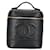 Vanity Bolsa de Vaidade Chanel Coco Mark Bolsa de Vaidade de Couro em Muito Bom Estado Preto  ref.1420029