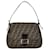 Fendi Canvas Leather Mamma Bucket Shoulder Bag 26325 in Good Condition Brown Cloth  ref.1420031