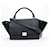 Céline CELINE Pequeno Trapézio Couro x Camurça 2way Bolsa em Preto  ref.1420410