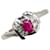 & Other Stories Pt900 Platinum Ruby 0.45ct Diamond 0.08ct Ring Size 11.5 in Great Condition Silvery Metal  ref.1420656