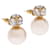 CH Carolina Herrera Crystal & Faux Pearl Gold Plated Drop Earrings Cream Gold hardware Steel Gold-plated  ref.1420757