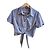 Dolce & Gabbana cropped Bluse Vintage Weiß Blau