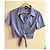 Dolce & Gabbana cropped Bluse Vintage Weiß Blau - Ansicht 2