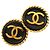 Pendientes de botón CHANEL con el logo CC entrelazado de 1995 Negro Dorado - vista 3