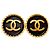 Pendientes de botón CHANEL con el logo CC entrelazado de 1995 Negro Dorado - vista 4