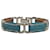 Bracelet Hermès Place Beauvau En Cuir Bleu Métal Veau façon poulain  ref.1420772