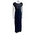 Jenny Packham Verziertes Abendkleid mit Blattmuster Lila Metallisch Marineblau