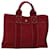 Hermès HERMES Deauville PM Tote Bag Canvas Red Auth 74860 Cloth  ref.1420997