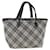 BURBERRY Nova Check Blue Label Tote Bag Canvas Beige Black Auth bs14934 Cloth  ref.1421120