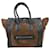 Céline CELINE Luggage Mini Leather & Suede Handbag in Black x Khaki Brown  ref.1421297