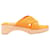 Hermès HERMES Fool Toe Orange Canvas Sandals in Size 37 EU Cloth  ref.1421299