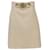 Gucci GG Buckle Knee-Length Skirt in White Wool Cream Leather  ref.1421411