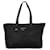 Tote Prada Nylon Leather Triangle Logo Plate Handbag in Good Condition Black Cloth  ref.1421506