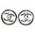 Chanel Vintage Coco Mark Turnlock Earrings Silver Metal in Very Good Condition Silvery  ref.1421543