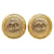 Chanel Coco Mark Round Clip-On Earrings Gold Plated in Very Good Condition Golden Metal  ref.1421548