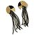 Autre Marque Orecchini Erte Cascade Art Déco in Oro 14K e Onice Nero D'oro