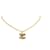 Chanel Gold Gold Plated CC Quilted Pendant Necklace Golden Metal Gold-plated  ref.1421639